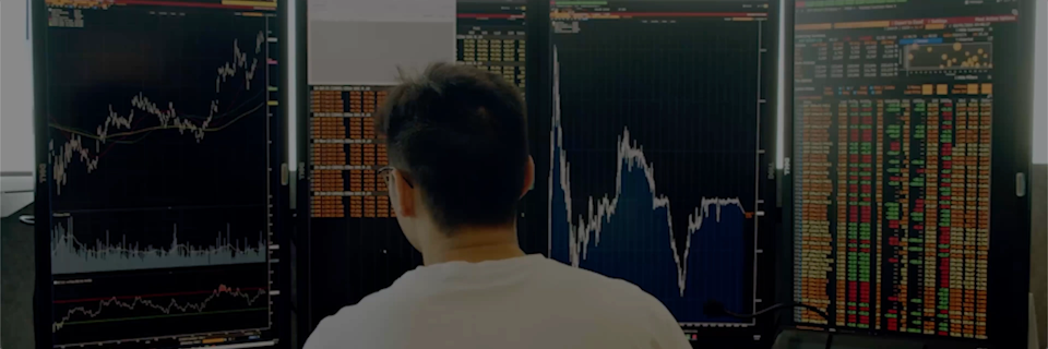 Image of employee at trading desk